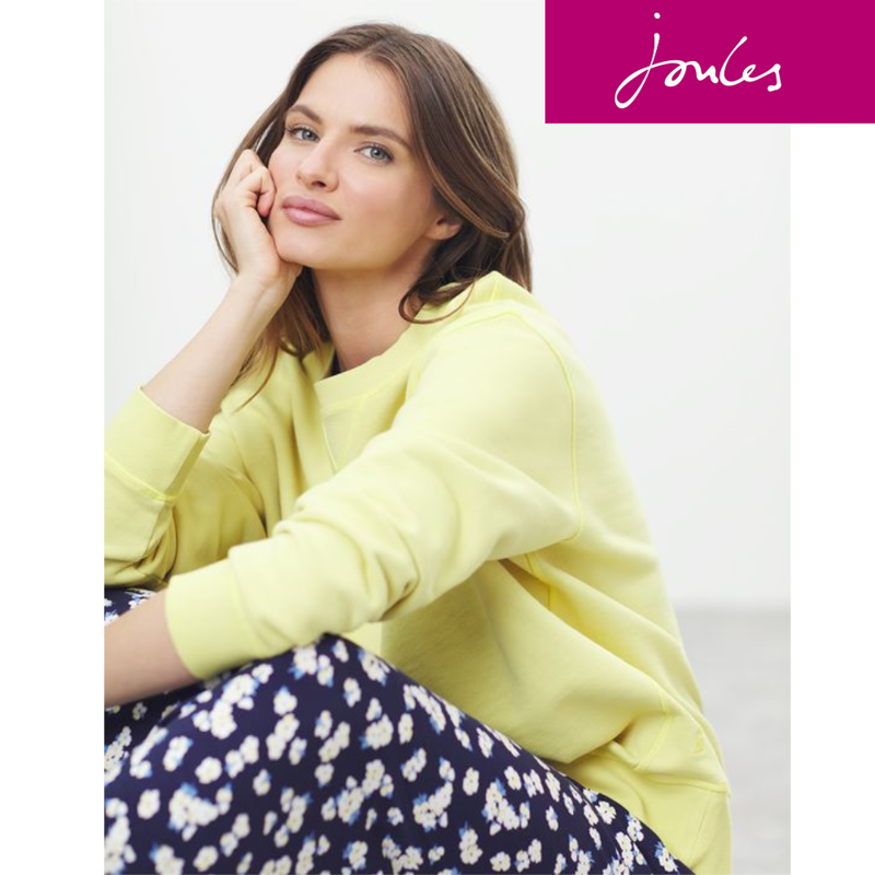 Joules Monique Crew Neck Sweatshirt - Lemon Sherbert-1